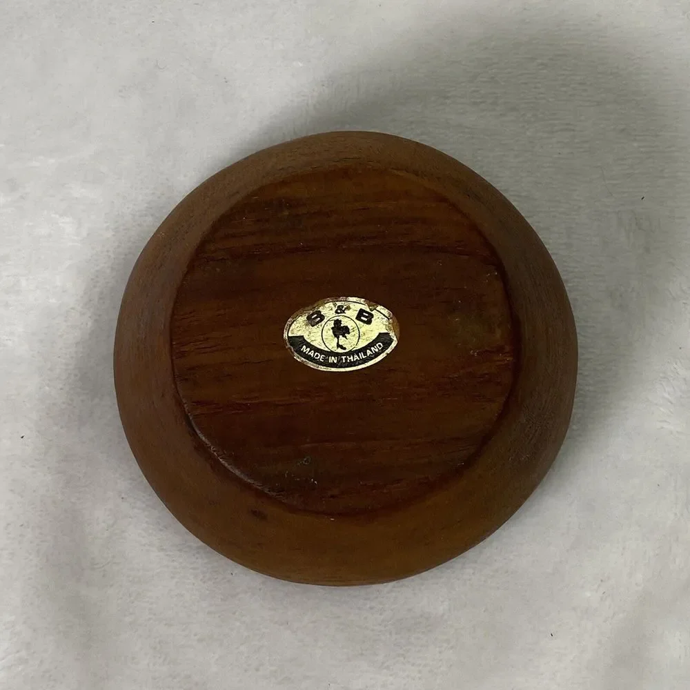 Vintage Mid Century B&B Carved Teak Wood Bowl Thailand 4